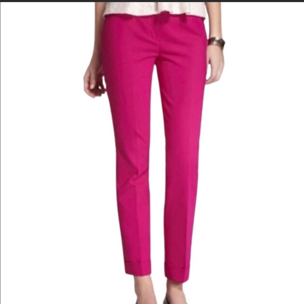 NWT Express Women’s Editor Ankle Straight Leg Pink Dress Pants